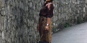 Beitragsbild des Blogbeitrags Wickelrock mit Leoprint – zwei Stylingvarianten