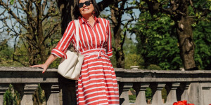 Beitragsbild des Blogbeitrags Unkompliziert und feminin: das gestreifte Hemdblusenkleid