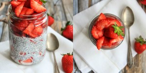 Beitragsbild des Blogbeitrags Rezept: Chiapudding mit Kokos und Erdbeeren. Ergründung eines Hypes. 