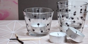 Beitragsbild des Blogbeitrags DIY: Teelichthalter mit Polkadots. Wobei es eigentlich um die Technik dahinter geht. 