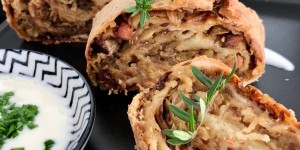 Beitragsbild des Blogbeitrags Krautstrudel mit Rahm-Dip 