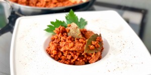 Beitragsbild des Blogbeitrags Reisfleisch mit Lamm und Dinkelreis
