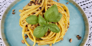 Beitragsbild des Blogbeitrags Safran-Linguine & echte Toscana Liebe 