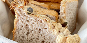 Beitragsbild des Blogbeitrags Glutenfreies Buchweizen Brot 