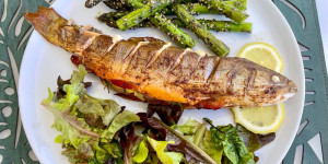 Beitragsbild des Blogbeitrags Zitronen Saibling vom Grill