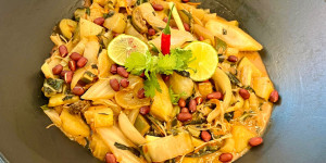 Beitragsbild des Blogbeitrags Süss-saures Mangold-Fenchel Gemüse ❤️