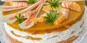 Beitragsbild des Blogbeitrags Topfen-Mango Torte 