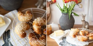 Beitragsbild des Blogbeitrags Brioche Kipferl für den Ostertisch 