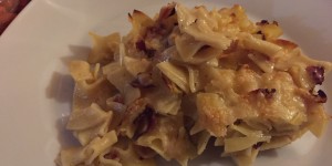 Beitragsbild des Blogbeitrags Überbackene Schinkenfleckerl