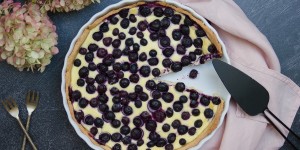 Beitragsbild des Blogbeitrags Heidelbeer-Topfen-Tarte
