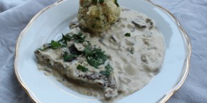 Beitragsbild des Blogbeitrags Rindsschnitzel in Champignonsauce
