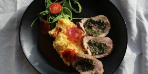Beitragsbild des Blogbeitrags Karree vom Schwein mit Erdäpfel-Paprikastampf