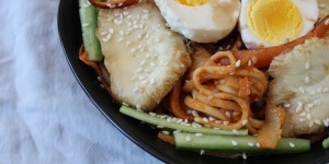 Beitragsbild des Blogbeitrags Koreanische Nudeln mit Kimchi