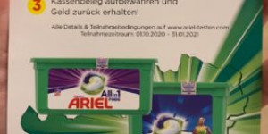 Beitragsbild des Blogbeitrags Ausprobiert: Kostenloses Ariel-Waschmittel