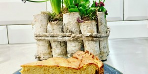 Beitragsbild des Blogbeitrags Gebackene Topfentorte-Käsekuchen industriezuckerfrei 