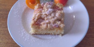 Beitragsbild des Blogbeitrags Schneller Marillenkuchen mit Streusel 