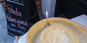 Beitragsbild des Blogbeitrags Pasta alla Parmigiano im Philigrano, Wien 