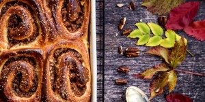 Beitragsbild des Blogbeitrags Cinnamon Brioche Rolls with Pumpkin Pecan Filling