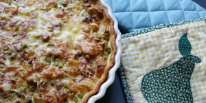 Beitragsbild des Blogbeitrags Spargel Kartoffel Quiche mit Bacon – nachhaltig Kochen mit Resten 