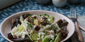 Beitragsbild des Blogbeitrags Selleriemuffel aufgepasst! Diesen Apfel Sellerie Salat mit karamellisierten Nüssen müsst ihr probieren!