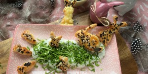 Beitragsbild des Blogbeitrags Knusperhasen mit Kräuterkäse