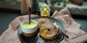 Beitragsbild des Blogbeitrags schnelle gebackene Apfelringe