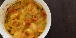 Beitragsbild des Blogbeitrags Kürbis-Erdäpfel-Gratin