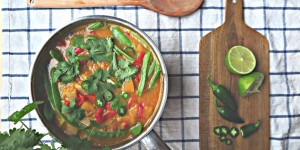 Beitragsbild des Blogbeitrags Kürbis Linsen Curry 