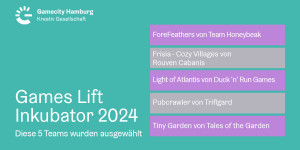 Beitragsbild des Blogbeitrags Games Lift 2024: Diese fünf Entwickler-Teams sichern sich die Hamburger Inkubator-Förderung