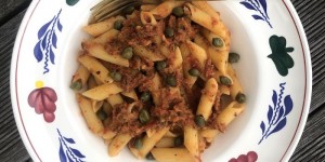 Beitragsbild des Blogbeitrags Pasta con salsa piccante alla peperoni