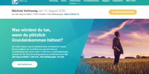 Beitragsbild des Blogbeitrags Gewinnt 20 „Grundeinkommen“ im Wert von jeweils 12.000 Euro!