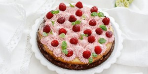 Beitragsbild des Blogbeitrags KUCHENERINNERUNGEN WIEDER AUFLEBEN LASSEN! Cheesecake mit Limette, weißer Schokolade und Himbeercreme 