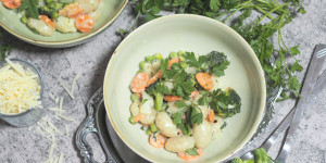 Beitragsbild des Blogbeitrags One pot Gnocchi I Resteküche und Blitzrezept