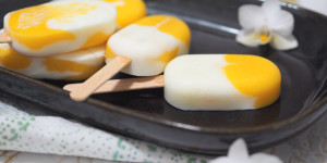 Beitragsbild des Blogbeitrags Mango Lassi Eis I erfrischend-fruchtig