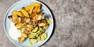 Beitragsbild des Blogbeitrags gemischte Fleischspieße oder Hirtenspieß ohne Leber