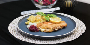 Beitragsbild des Blogbeitrags Käse Cordon Bleu mit Apfel-Füllung, ein kulinarisches Gedicht, einfach!