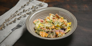 Beitragsbild des Blogbeitrags Bunte Farfalle Zucchini oder auch Farfalle colorate con Zucchine genannt