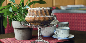 Beitragsbild des Blogbeitrags Orangen Schoko Gugelhupf, ein Rezept aus Omas Kochbuch, saftig und fruchtig!
