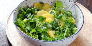 Beitragsbild des Blogbeitrags Kartoffel Vogerl Salat, eine gelungene Beilage zu vielen Gerichten, ganz einfach! 
