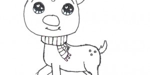 Beitragsbild des Blogbeitrags Weihnachtszeichnungen: 7 Tage, 7 Styles | #1: Cartoon-Rentier