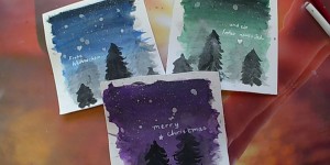 Beitragsbild des Blogbeitrags DIY: Wasserfarben-Weihnachtskarten
