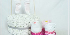 Beitragsbild des Blogbeitrags DIY: 5 Ideen für selbstgemachte Geschenke zur Geburt | + Anleitung für die schnellste Windeltorte der Welt