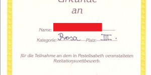 Beitragsbild des Blogbeitrags Rezitationswettbewerb Kategorie Prosa Platz III mit Auszug aus der Nobelvorlesung