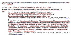 Beitragsbild des Blogbeitrags Mr. Tichy noted Austria’s many achievements in the implementation of the Convention …