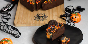 Beitragsbild des Blogbeitrags Halloween-Cheesecake … (vegan) 