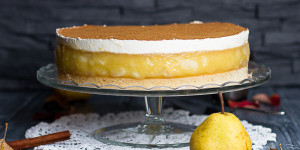 Beitragsbild des Blogbeitrags Birnentorte … (vegan)
