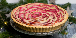 Beitragsbild des Blogbeitrags Apfel-Maroni-Tarte … (vegan)