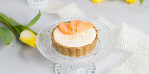 Beitragsbild des Blogbeitrags Grapefruit-Cheesecake … (vegan, raw)