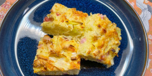 Beitragsbild des Blogbeitrags Lauchkuchen mit Schinken