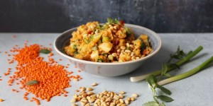 Beitragsbild des Blogbeitrags Rote-Linsen-Salat